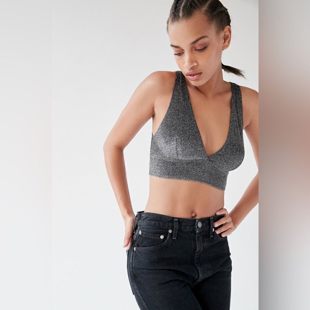 Urban Outfitters Out From Under Sparkly Plunging Bra Top